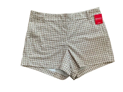 SPANX Bronceado Cuadros 4" SUNSHINE Pull On 4 Vías Elastizado Bolsillo Pantalones Cortos Mujer GRANDES NUEVOS Foto 1 de 3