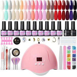 20 Colors Gel Nail Polish Kit with UV LED Nail Lamp Manicure Kit Nail Salon Set