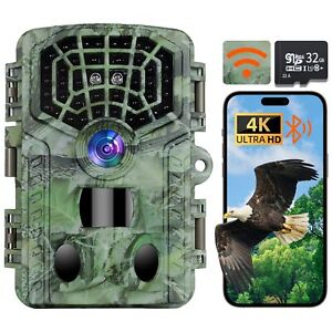 Trail Camera - 4K 48MP WiFi Game Camera with 100ft Night VisionHunting - 0.2s...