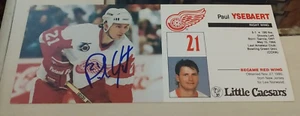 Paul Ysebaert Detroit Red Wings Little Caesars Postcard Autographed - Picture 1 of 2