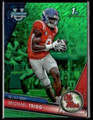 2023 Bowman University Green Shimmer Ref Michael Trigg 63/99 Ole Miss Rebels - Image 1 of 2