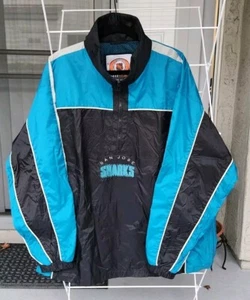 Giii Carl Banks San Jose Sharks NHL Hockey Jacke Sawtooth Teal Black Vintage - Bild 1 von 14
