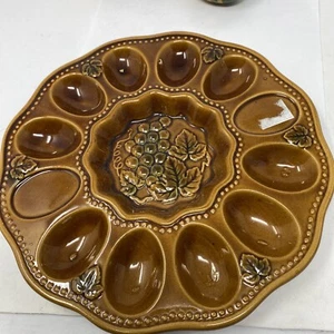 Vintage fall deviled egg plate japan Ceramic - Picture 1 of 2