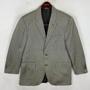Polo Ralph Lauren Blazer Suit Jacket Mens 42R Silk Cashmere Herringbone Gray - Picture 1 of 16