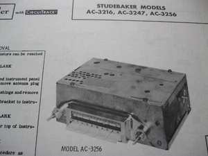 1962 STUDEBAKER LARK, HAWK AC-3216, AC-3247 & AC-3256 RADIO PHOTOFACT - Picture 1 of 1