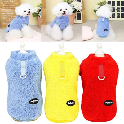 Pet-Dog Warm Coat Fleece Jacket Jumper Sweater Winter Clothes Puppy Vest Outfit. - Image 1 of 4