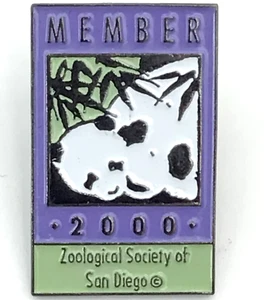 Panda Lapel Pin Member Zoological Society of San Diego California Vtg 2000 - Picture 1 of 6