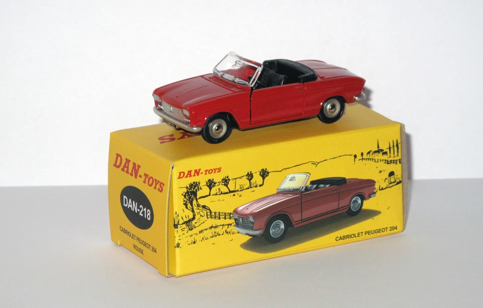 DAN TOYS  Peugeot 204 Cabriolet Rouge (Portes et capot ouvrants) DAN 218 - Photo 1/1