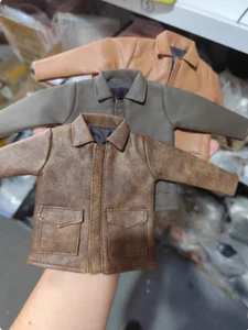 1/6 Male Soldier Brown PU Leather Coat Jacket Model for 12'' Action Figures - Picture 1 of 10