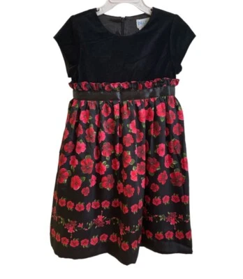 Luli & Me Girls Floral Tie Back Dress Size 4 - Image 1 of 4