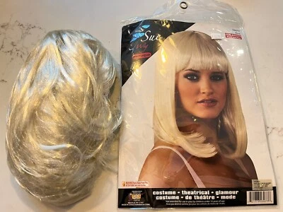 Sexy Sue Wig Platinum Blonde 23077 Halloween Theatrical Costume NEW - Image 1 of 3