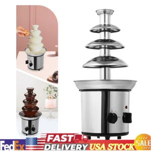 4 Tier Stainless Steel Luxury Hot Chocolate Cream Fondue Fountain Party Wedding - Picture 1 of 13
