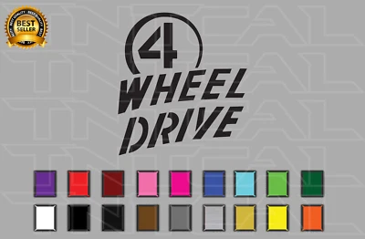 4 WHEEL DRIVE Decal Sticker Tailgate 4x4 Truck Military Army Off Road Vinyl - Image 1 of 2