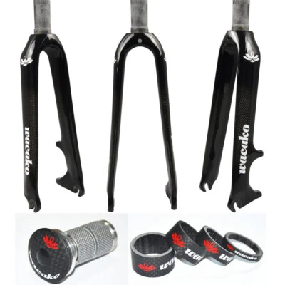 1-1/8 in Carbon Rigid Forks Disc Brake Fork 16/18/20/22 in For MTB Folding Bike - Image 1 of 4