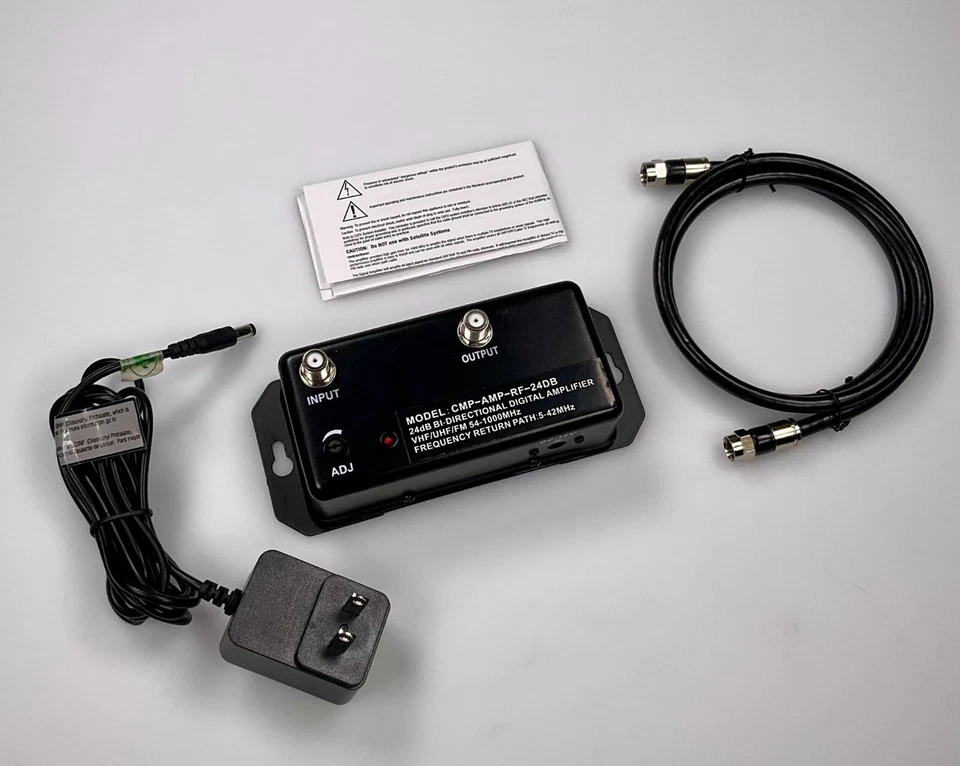 24dB TV Antenna Digital Signal Booster Amplifier for HDTV with 3ft Coax Cable - Image 1 of 2