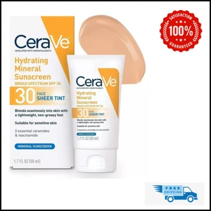 CeraVe Moisturizing Mineral Sunscreen Face Sheer Tint, SPF 30 50ml - Picture 1 of 8
