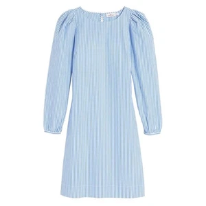 Vineyard vines, puff sleeve, Poplin dress NEW with tags MEDIUM feeder hull blue - Picture 1 of 9