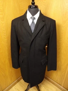 Structure Overcoat Top Coat Winter Coat 40r Black Wool Blend Z#1 - Picture 1 of 6