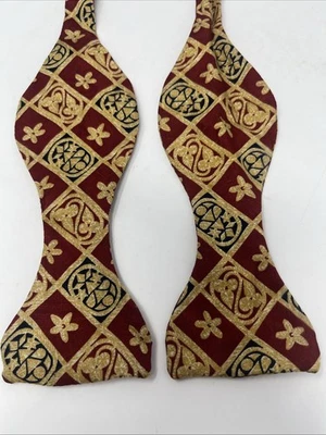 Pajarita ajustable 100 % seda hecha a mano zanahoria & Gibbs vintage roja vino de Estados Unidos Foto 1 de 4