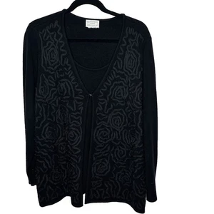 Designers Black Originals No Tags  Open Front Cardigan Sweater Shirt Classic - Picture 1 of 10
