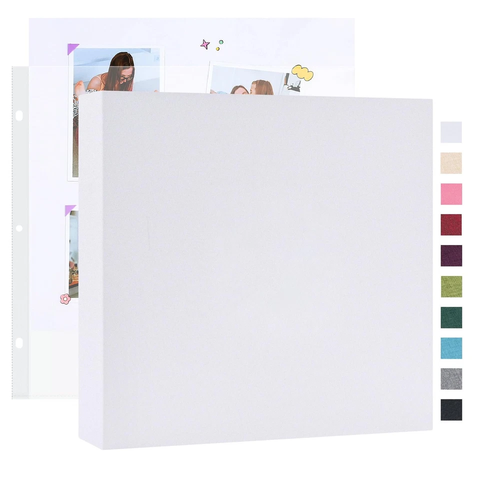 Álbum de fotos álbum de recortes hágalo usted mismo de 3 anillos grande de 10x10 pulgadas con 20 plásticos Foto 1 de 4