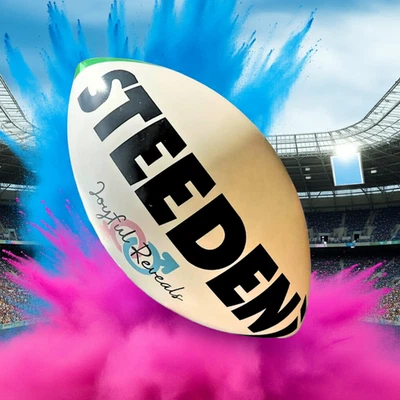 Gender Reveal Rugby Ball – Blue or Pink Powder – NRL Footy Style Ships from Aus - Image 1 of 4
