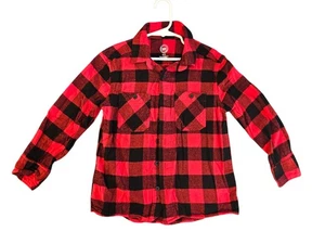 Wonder Nation Shirt Youth Large Red And Black Plaid Long Sleeve Button Up - Picture 1 of 3