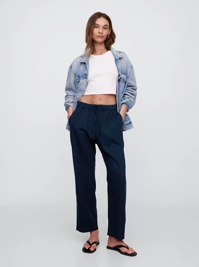 GAP 679818 Women's Pull-on Black Cotton Rayon Twill Easy Pant XXL 20/22