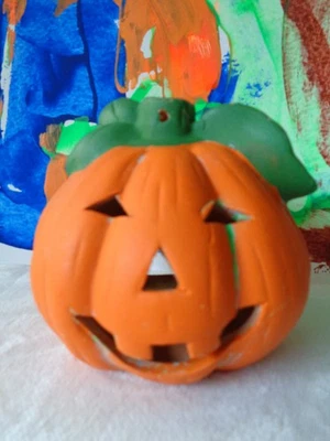 Halloween Deko Kürbis Dekofigur Herbstdeko Jack-O-Lantern Windlicht Teelichter   - Bild 1 von 4