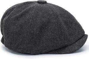 20er Jahre Zeitungsjungen-Mütze für Herren-Damen - klassisch Winter warm Medium-Large, dunkelgrau - Bild 1 von 5