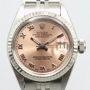 Rolex 6917 DATE Pink Dial Roman Index Steel Women's Watch - Picture 1 of 5