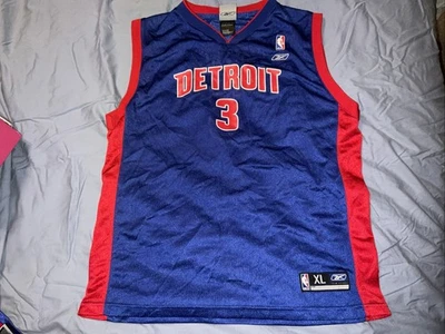 Camiseta Detroit Pistons Ben Wallace #3 Reebok NBA Authentics Talla XL Niños Foto 1 de 4