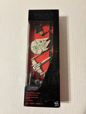 Star Wars Titanium Poe X-Wing Millennium Falcon TIE Fighter The Black Series Nuevo Foto 1 de 4
