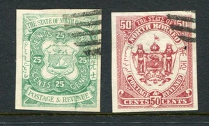 NORTH BORNEO Antiguo 15c + 50c Imperf Variedad Usado 2 Estampillas - Imagen 1 de 2