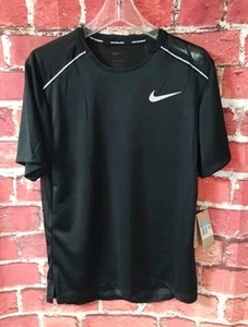 Nike Men’s Size M Dri Fit Running Shirt Black -Reflective NWT NEW - Picture 1 of 4