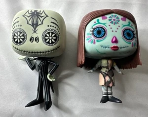 Funko Pop Nightmare Before Christmas Jack Skellington + Sally Day Of The Dead - Picture 1 of 5