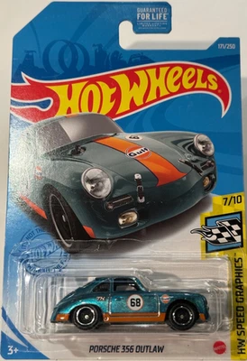 Porsche 356 Outlaw 2021 Hot Wheels gráficos de 1/10 velocidades Super Treasure Hunt Foto 1 de 4