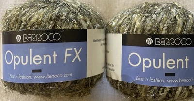 Lote de 2, HILOS BERROCO OPULENTO FX, col#7811, 50gm/103yds, Multicolor/Verde Foto 1 de 3