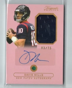 2024 Keepsake Sports Edition Davis Mills JERSEY / GEMSTONE RELIC AUTO 3/99 - Picture 1 of 1