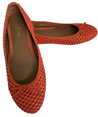 Car Shoe Womens Orange Woven Ballet Flats Size 39 - Image 1 of 4