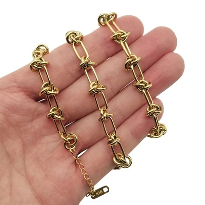 18K Yellow Gold Filled Nickel/Tarnish-Free 16+2 inch 6 mm Knotted Chain Necklace - Image 1 of 3