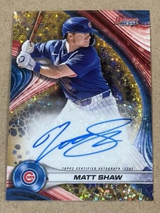 2024 BOWMAN'S BEST - BEST OF '24 AUTOGRAFO ORO #B24-MS MATT SHAW #D 40/50 - Foto 1 di 2