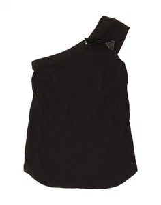 Top TRUSSARDI Mujer Un Hombro Reino Unido 10 Pequeño Negro Viscosa AF25 - Imagen 1 de 3