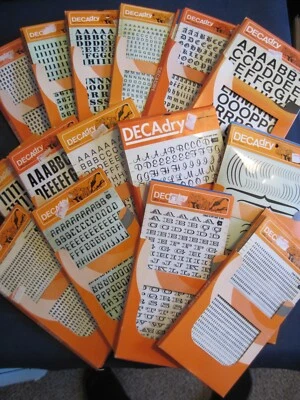 DECAdry New Old Stock Dry Transfer black rub-on LETTERS (w/numbers) FREE SHIP US - Image 1 of 4