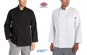 Dickies Chef Coat Long Sleeve with Cloth Covered Buttons DC110 - Picture 1 of 5