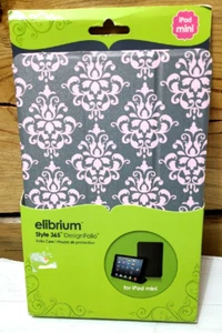 Style 365 Elibrium DesingFolio Gray & Pink Patterned iPad Mini Case NEW - Picture 1 of 3