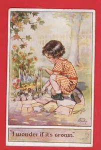 CHILDREN ART BY NINA BRISLEY.    GARDENING.  I WONDER IF IT'S GROWN  pu 1917 - Picture 1 of 1