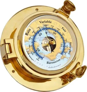 Barometer, nautical style in Solid Brass Porthole - Picture 1 of 1