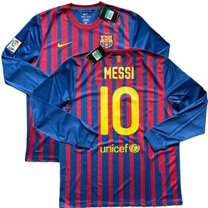 2011/12 Barcelona Home Jersey #10 Messi XL Nike Long Sleeve Soccer Football NEW - Picture 1 of 15