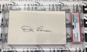 Don Larsen Signed 3x5 Index Card PSA DNA Encapsulated New York Yankees - Picture 1 of 2